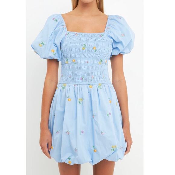 Anthropologie English Factory Woman SMOCKED DRESS WITH BALLOON SLEEVES, … - Picture 2 of 14